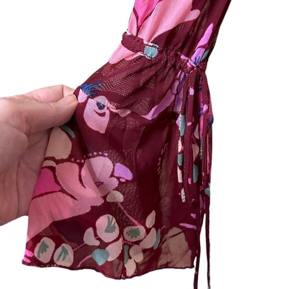 Free People Women's Floral Print Of Paradise Tie Front Crop Top - Picture 6 of 9